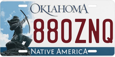 OK license plate 880ZNQ