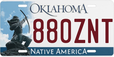 OK license plate 880ZNT