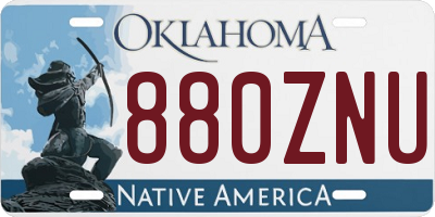 OK license plate 880ZNU