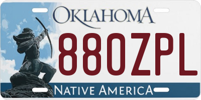 OK license plate 880ZPL