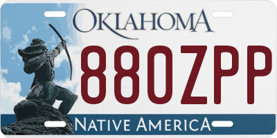 OK license plate 880ZPP