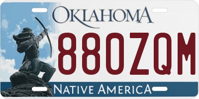 OK license plate 880ZQM