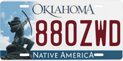 OK license plate 880ZWD