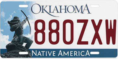 OK license plate 880ZXW
