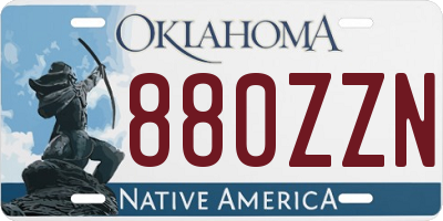 OK license plate 880ZZN