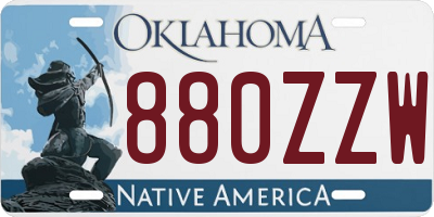 OK license plate 880ZZW