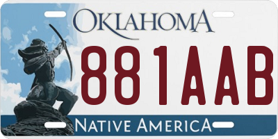 OK license plate 881AAB