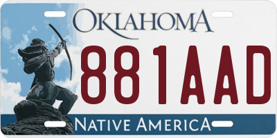 OK license plate 881AAD