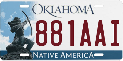 OK license plate 881AAI