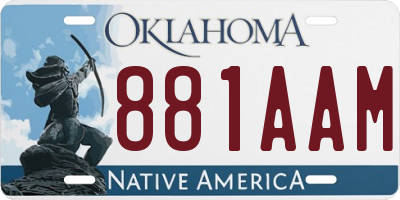 OK license plate 881AAM