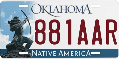 OK license plate 881AAR
