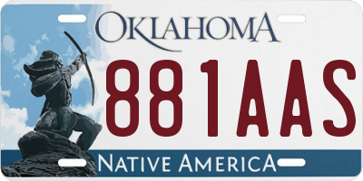 OK license plate 881AAS