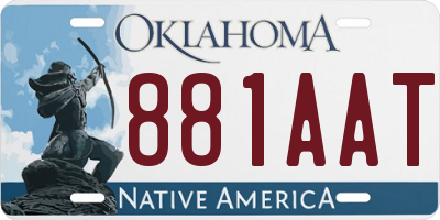 OK license plate 881AAT