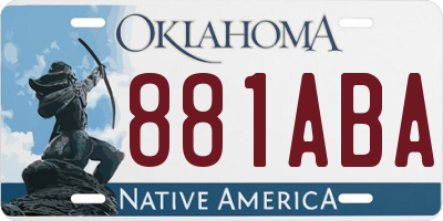 OK license plate 881ABA