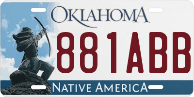 OK license plate 881ABB