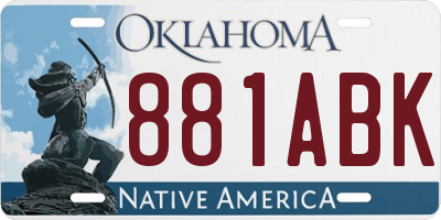 OK license plate 881ABK