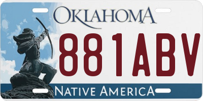 OK license plate 881ABV
