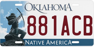 OK license plate 881ACB