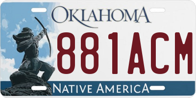 OK license plate 881ACM
