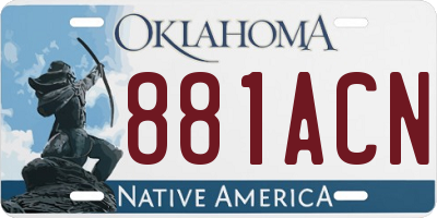 OK license plate 881ACN