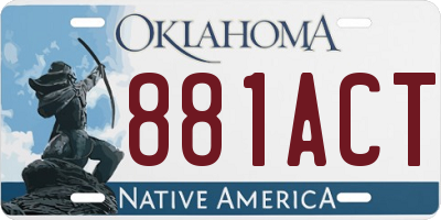 OK license plate 881ACT