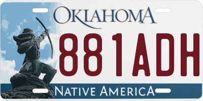 OK license plate 881ADH