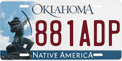 OK license plate 881ADP