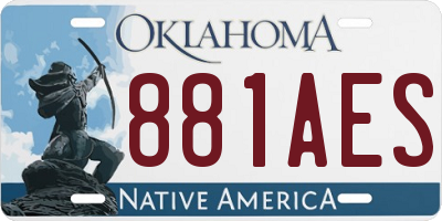 OK license plate 881AES
