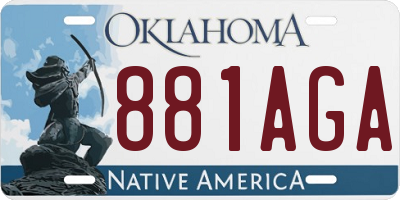 OK license plate 881AGA