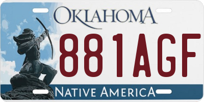 OK license plate 881AGF