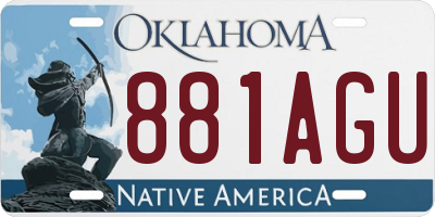OK license plate 881AGU