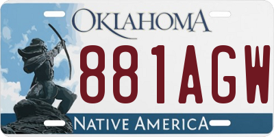 OK license plate 881AGW