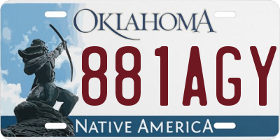 OK license plate 881AGY