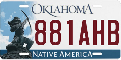 OK license plate 881AHB
