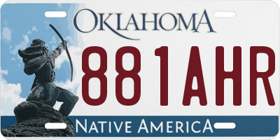 OK license plate 881AHR