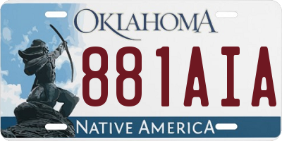 OK license plate 881AIA