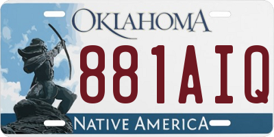 OK license plate 881AIQ