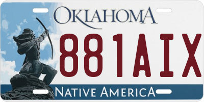 OK license plate 881AIX