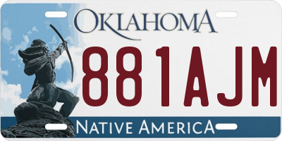 OK license plate 881AJM
