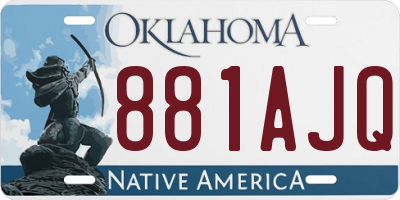OK license plate 881AJQ