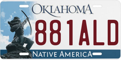OK license plate 881ALD