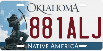 OK license plate 881ALJ