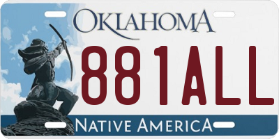 OK license plate 881ALL