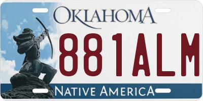 OK license plate 881ALM