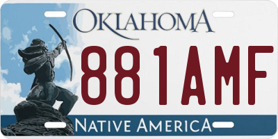 OK license plate 881AMF