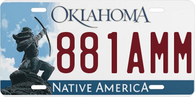 OK license plate 881AMM