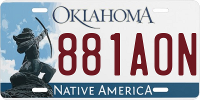 OK license plate 881AON