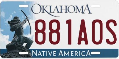 OK license plate 881AOS