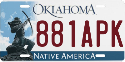 OK license plate 881APK
