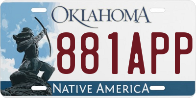 OK license plate 881APP